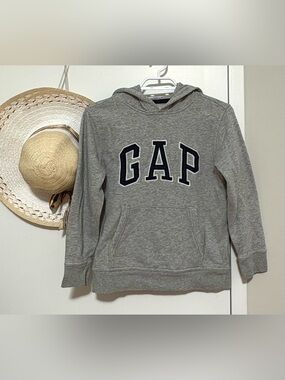 GAP Kids Heather Gray Hoodie with Navy Lettering